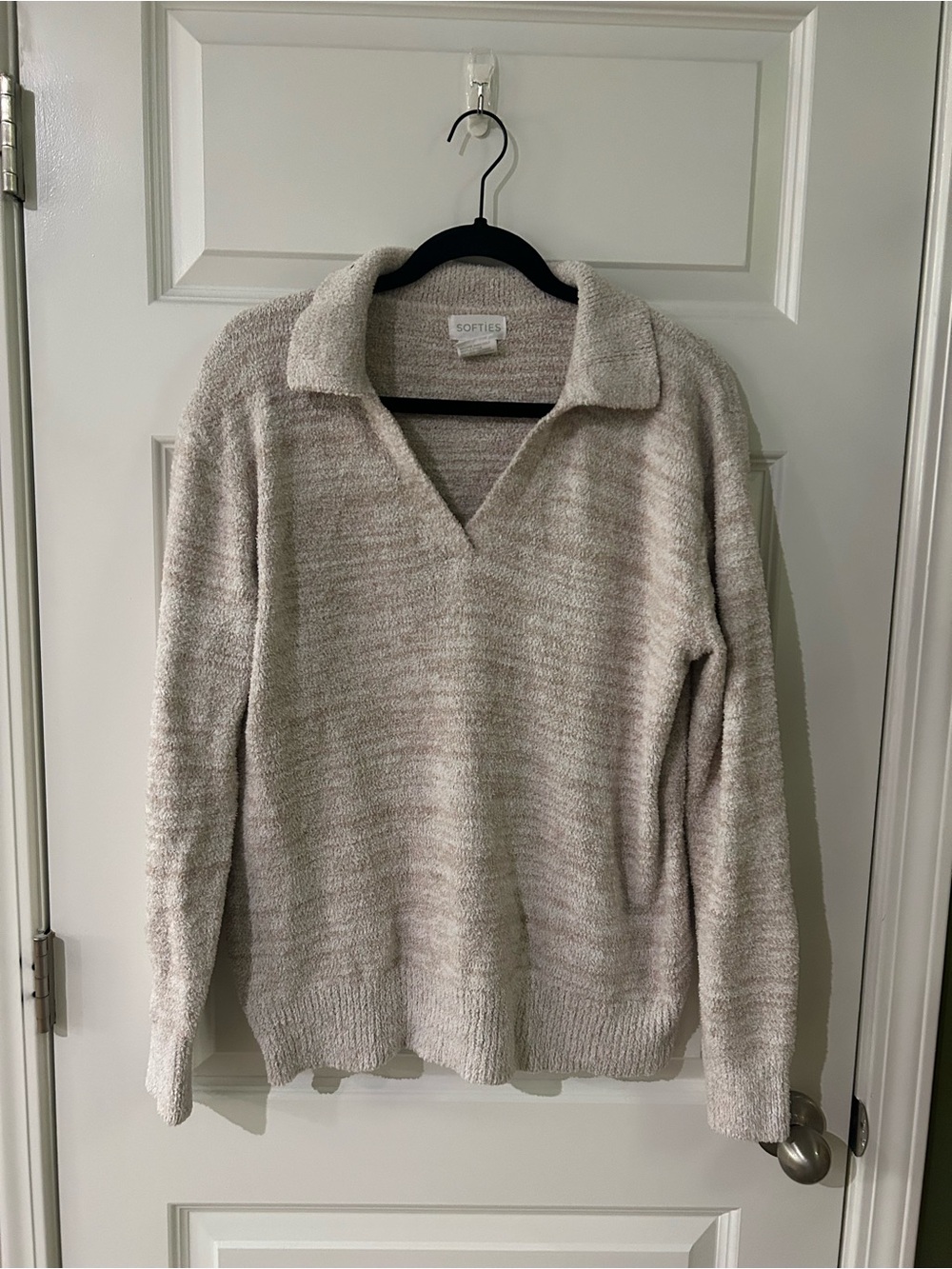 LOFT Softies Plush Collared Pullover Sweater - Light Beige